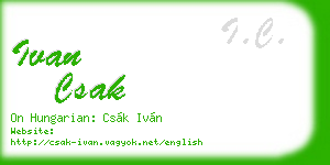 ivan csak business card