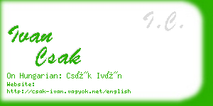 ivan csak business card